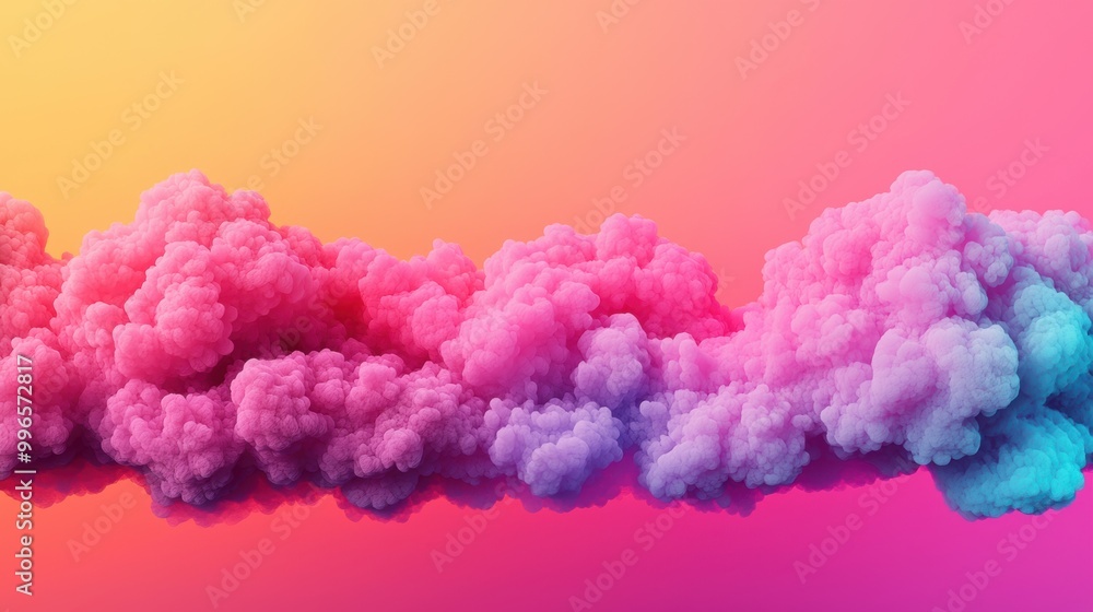 Colorful smoke cloud on a vibrant gradient background. Colorful smoke cloud on a vibrant gradient background.
