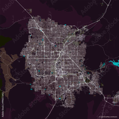 Vector city map of Las Vegas Nevada USA