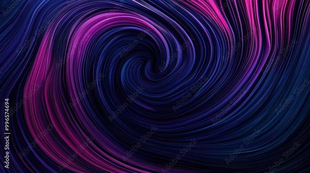 Abstract swirling lines in purple and blue tones on a dark background. Abstract swirling lines in purple and blue tones on a dark background.
