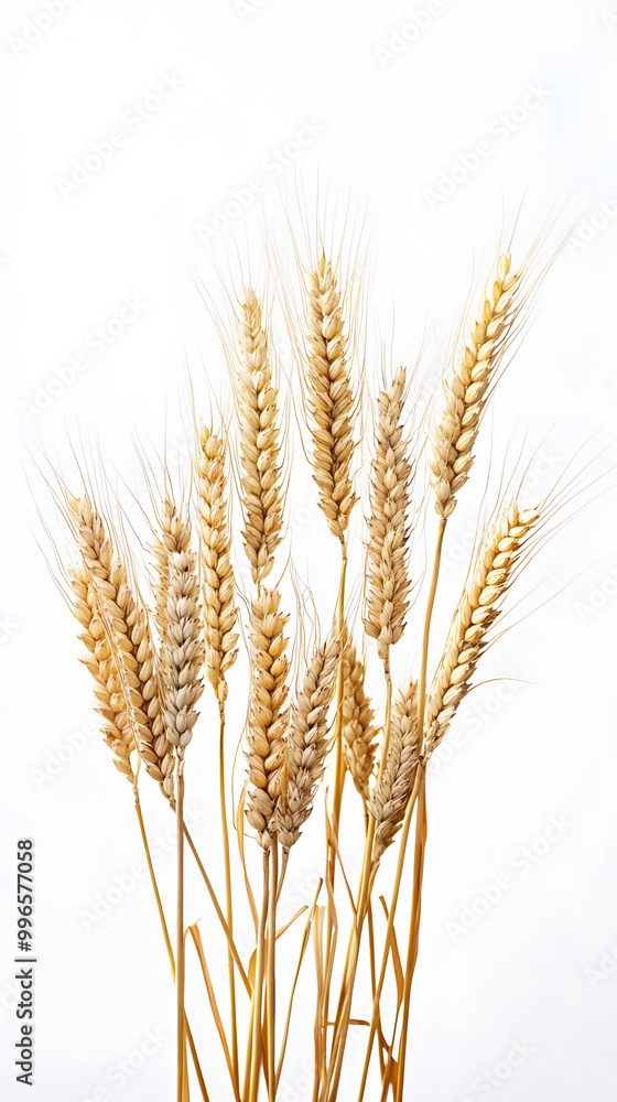 Golden ripe wheat isolated on white background. Ears of wheat Golden ripe wheat isolated on white background. Ears of wheat
