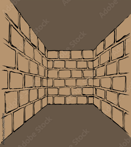 Vector drawing of dead end wall