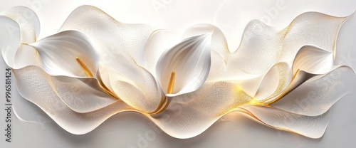 A luxury art background for decor, design, wallpaper, packaging with calla florals and golden elements.