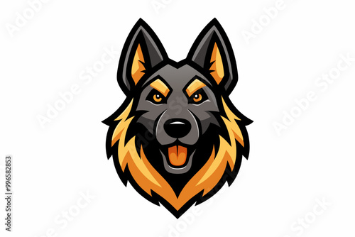 German Shepherd head mascot logo design vector photo