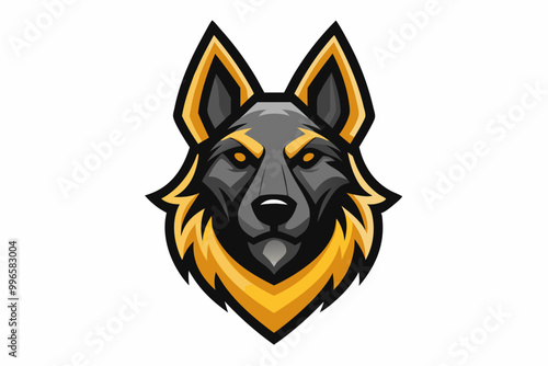 German Shepherd head mascot logo design vector photo