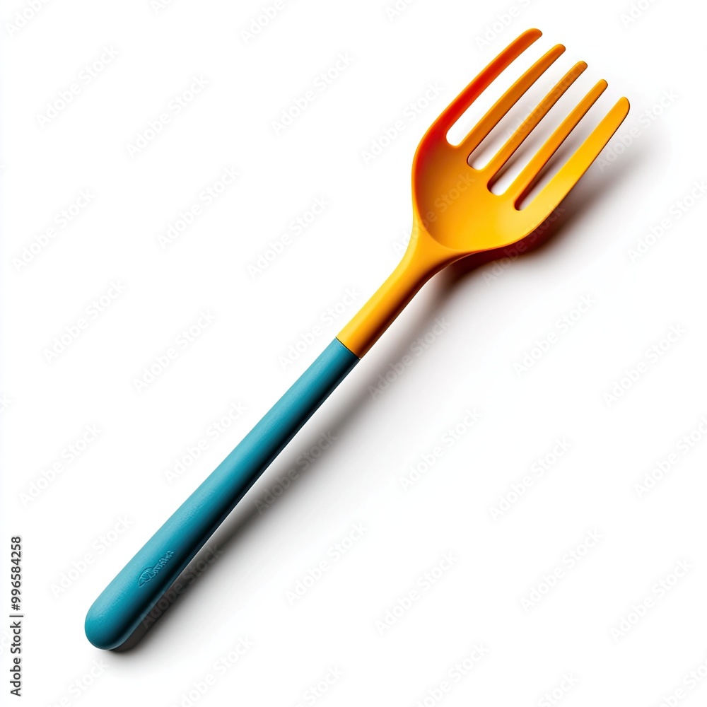 A vibrant and modern plastic fork with a colorful handle, perfect for casual dining and outdoor use. A vibrant and modern plastic fork with a colorful handle, perfect for casual dining and outdoor use.