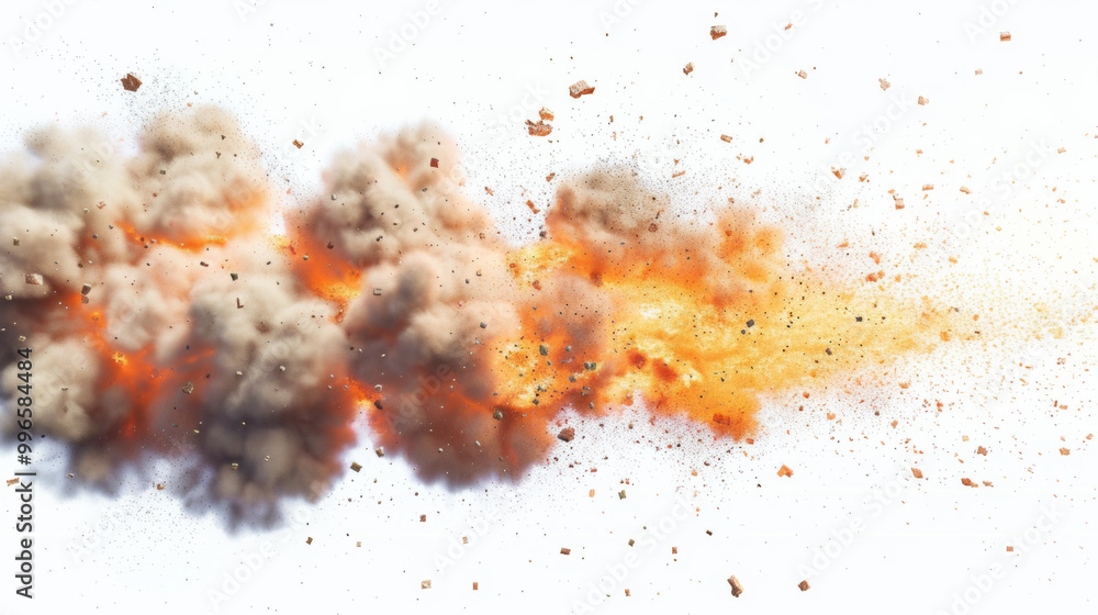 Pyrotechnics for creating explosive visual effects isolated on white background Pyrotechnics for creating explosive visual effects isolated on white background