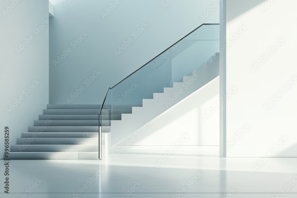 a modern staircase with a glass railing and a minimalist design a modern staircase with a glass railing and a minimalist design