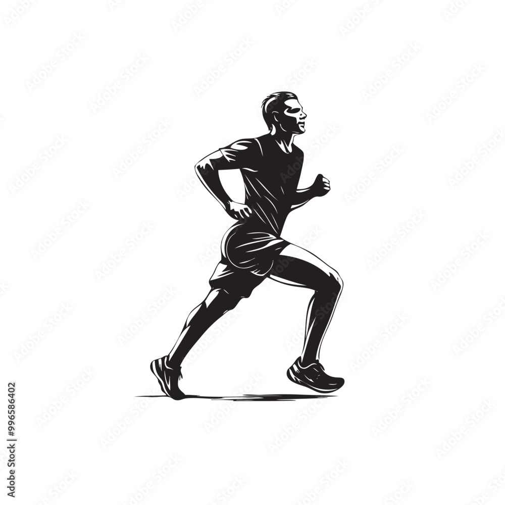 Silhouette Man running Jogging fitness Silhouette Man running Jogging fitness