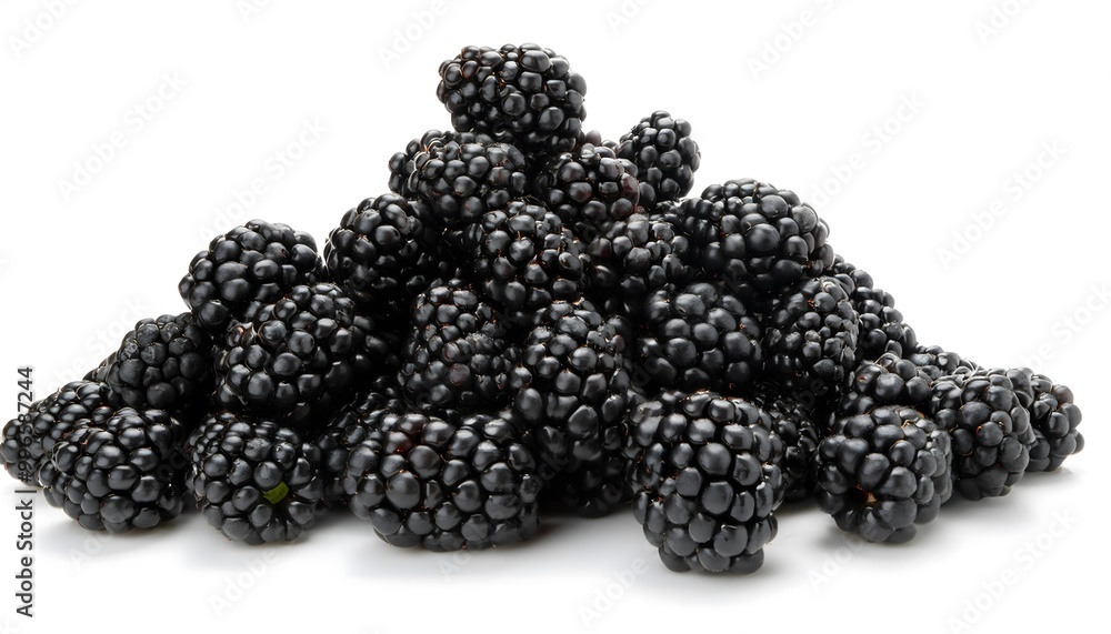 Blackberries in a pile isolated on white background Blackberries in a pile isolated on white background