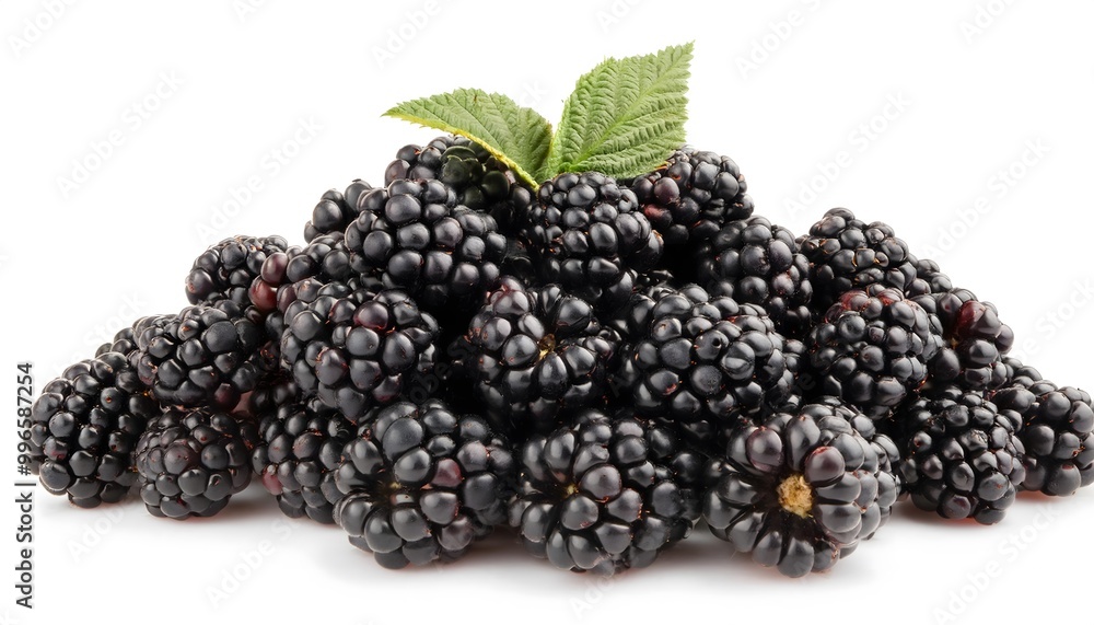 Blackberries in a pile isolated on white background Blackberries in a pile isolated on white background