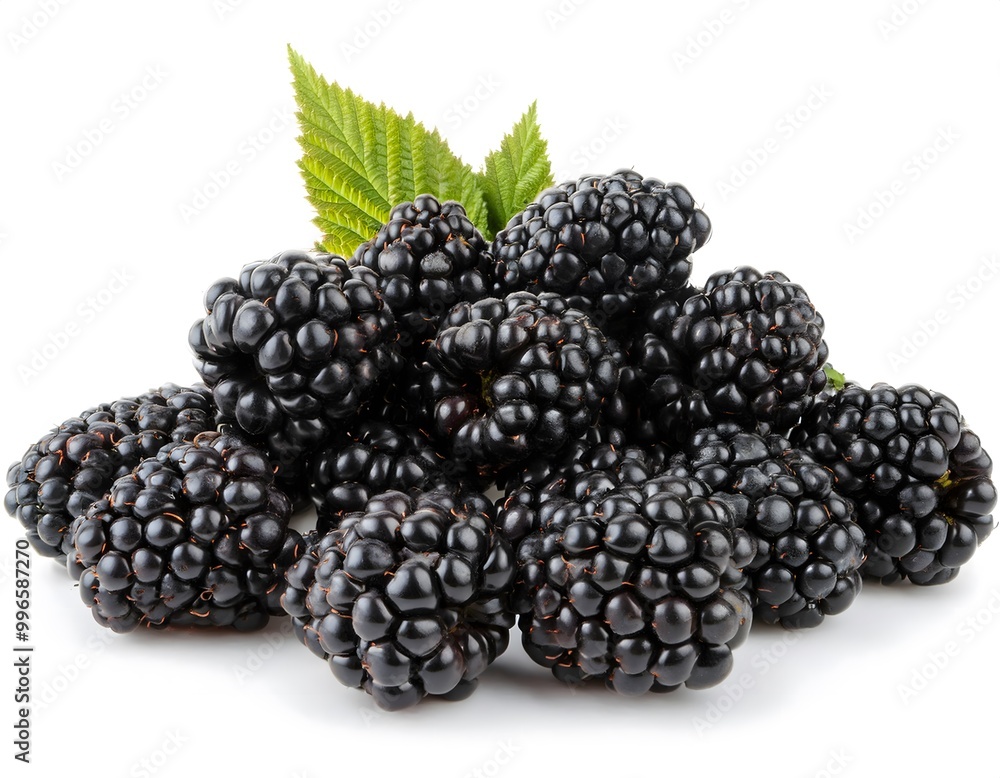 Blackberries in a pile isolated on white background Blackberries in a pile isolated on white background