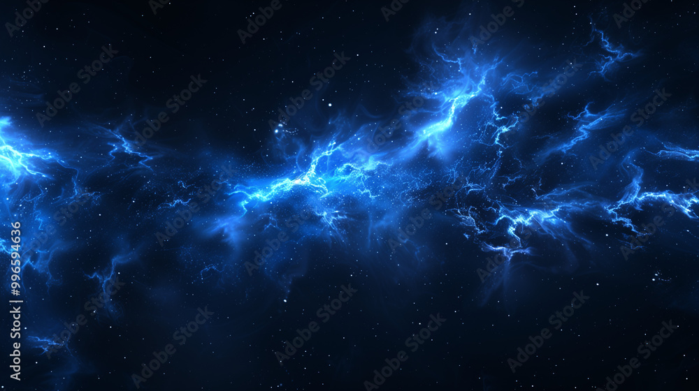 Abstract cosmic nebula with glowing blue light in space Abstract cosmic nebula with glowing blue light in space