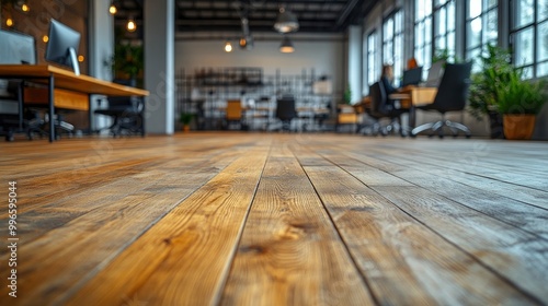 Wallpaper Mural Wooden Floor in Modern Office Space Torontodigital.ca