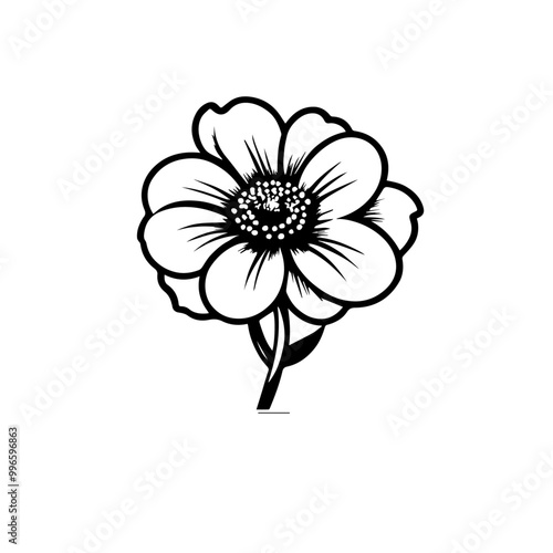 Floral Silhouette Vector - Elegant Flower Design