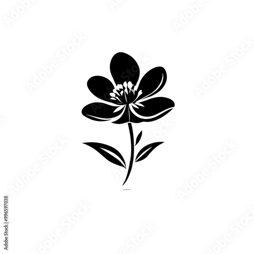 Floral Silhouette Vector - Elegant Flower Design