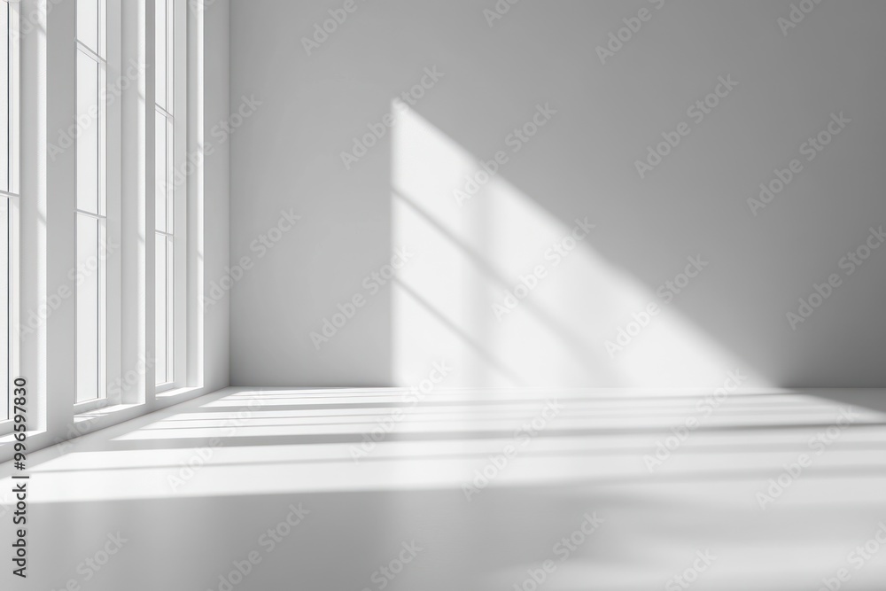 Sunlight Streaming Through Window in Minimalist Room Sunlight Streaming Through Window in Minimalist Room