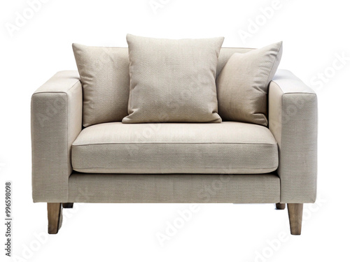 Single seated sofa isolated on transparent background