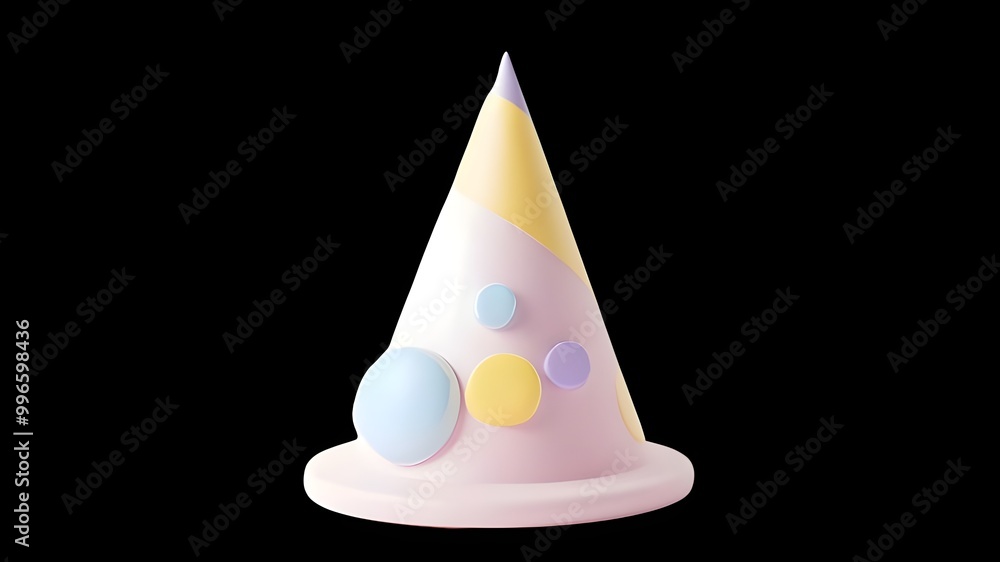 Fototapeta premium Decorated Birthday Cap: Isolated on a transparent background.