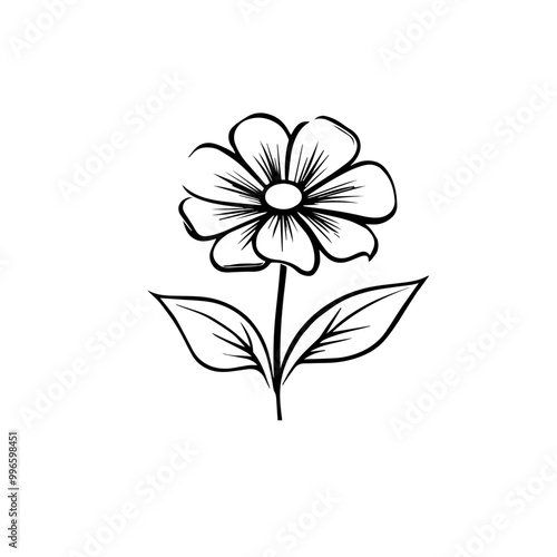 Floral Silhouette Vector - Elegant Flower Design