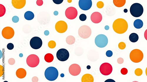 A vibrant pattern of colorful dots on a white background, perfect for modern design and creative projects.