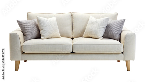 Two seated sofa on white or transparent background