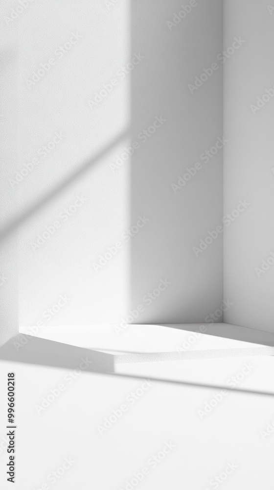 White Room Corner with Shadow and Platform White Room Corner with Shadow and Platform