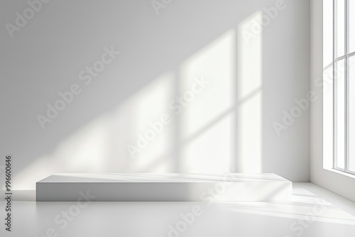 Wallpaper Mural White Platform with Window Light in a Minimalist Room Torontodigital.ca