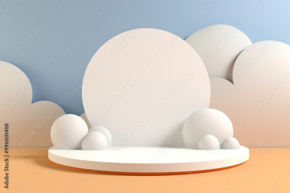 Fototapeta premium Circle painting yellow sphere.