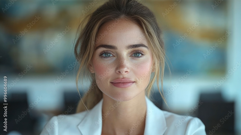Portrait of a Confident Young Woman in a White Blazer Portrait of a Confident Young Woman in a White Blazer