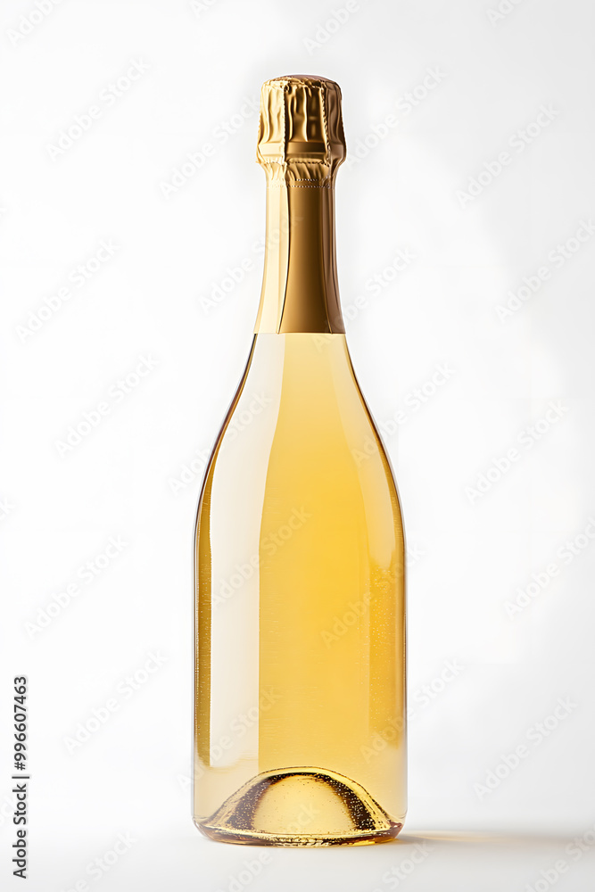 Fototapeta premium Realistic bottle of champagne mock up isolated over white background