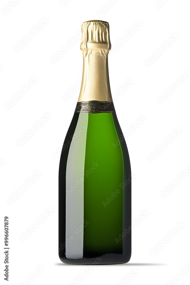 Realistic bottle of champagne mock up isolated over white background Realistic bottle of champagne mock up isolated over white background