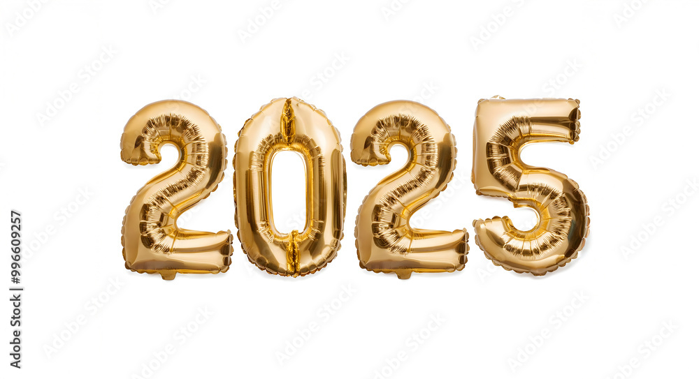 New year balloons 2025 isolated on white background New year balloons 2025 isolated on white background