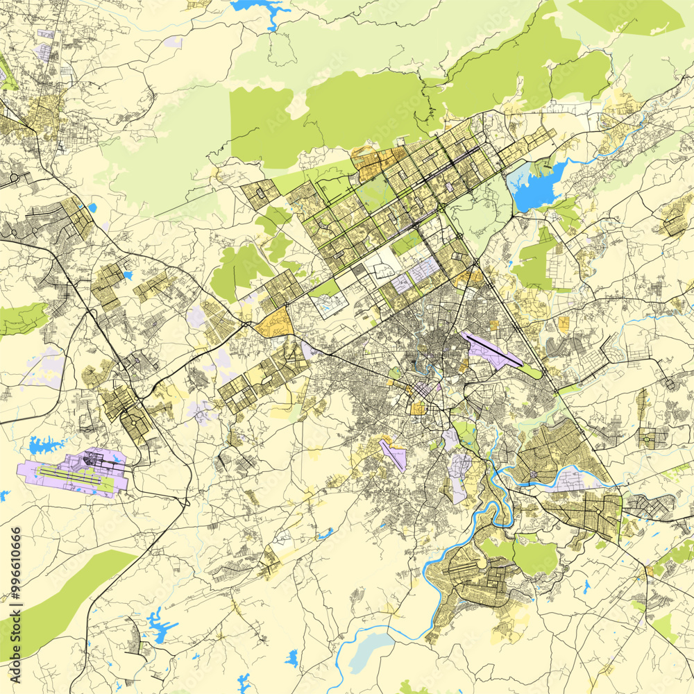 Obraz premium Map of Islamabad Capital Territory, Pakistan