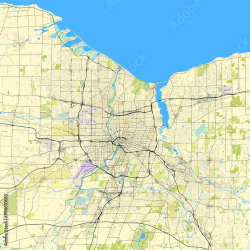 City map of Rochester, New York, USA