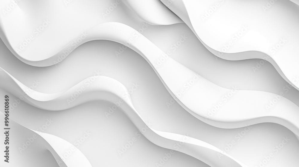 Abstract White Wavy 3D Design Abstract White Wavy 3D Design