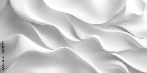 Abstract White Fabric with Smooth, Curving Folds photo