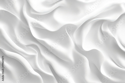 Abstract White Fabric Draped in Soft, Gentle Waves