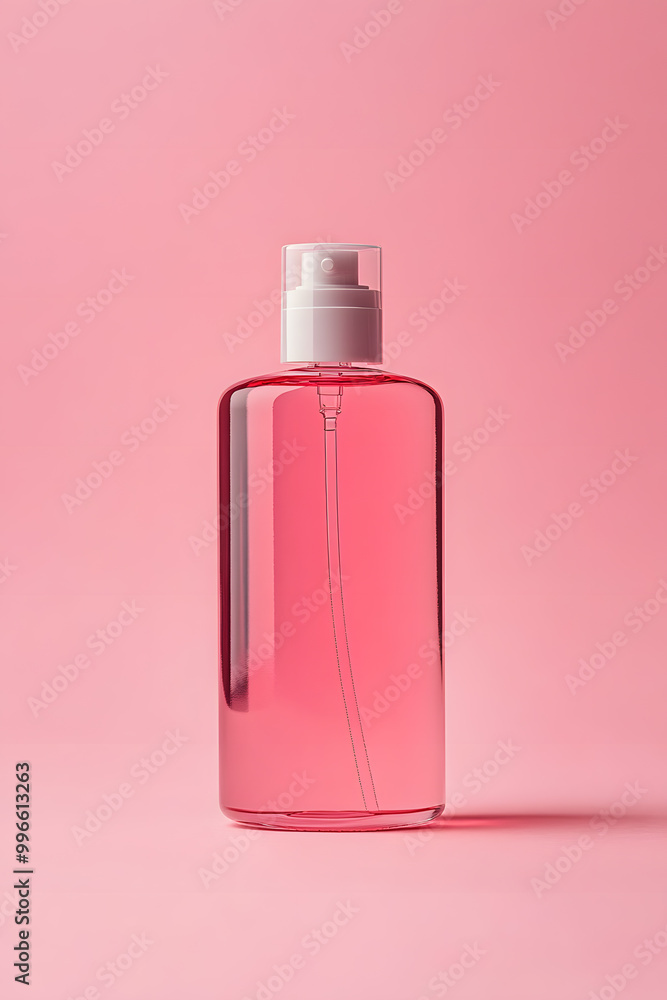 Bottle of soap mock up isolated on a pink background Bottle of soap mock up isolated on a pink background