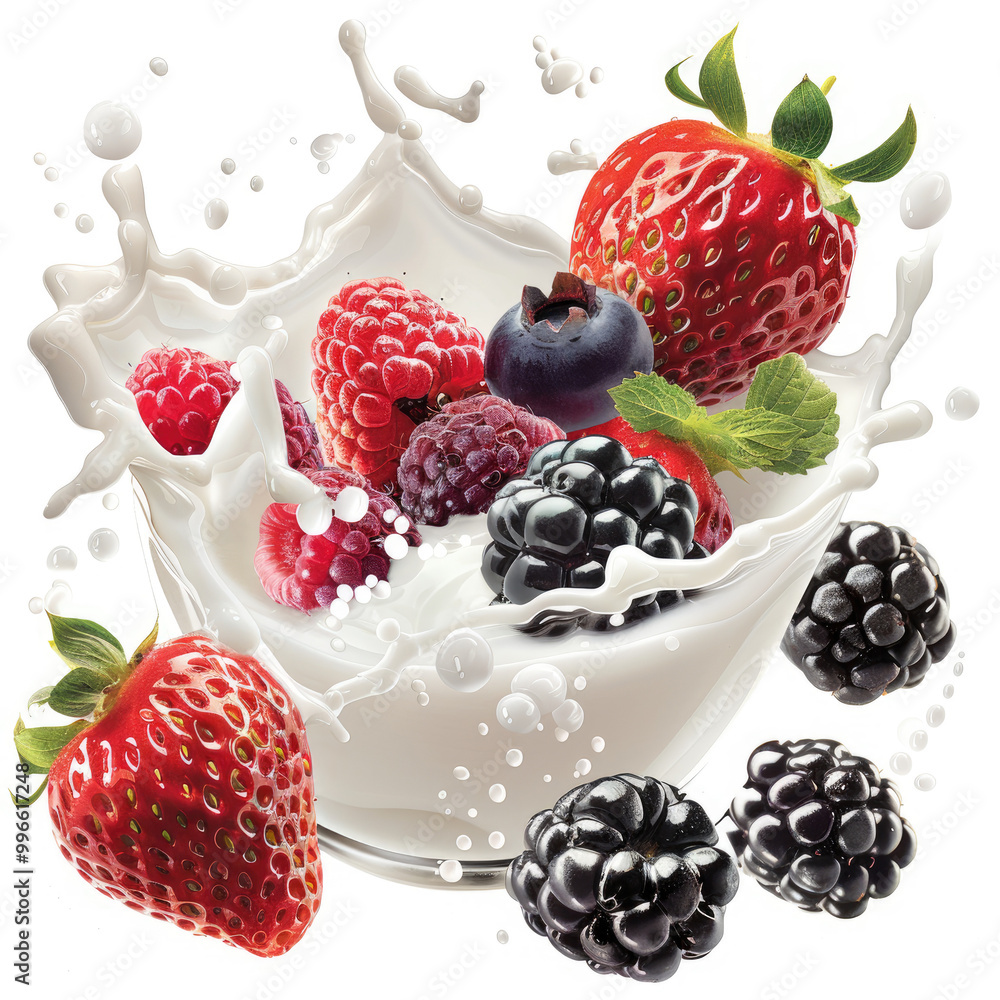 Fresh berry with milk Fresh berry with milk