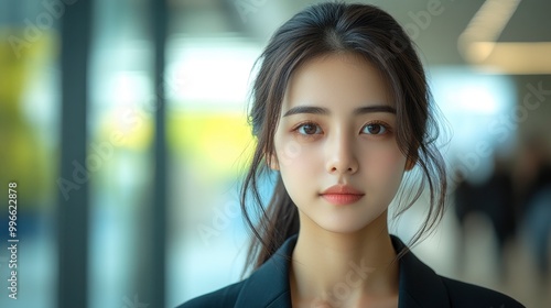 Portrait of a Young Asian Woman in a Black Blazer Free Download Portrait of a Young Asian Woman in a Black Blazer - GFXLoad