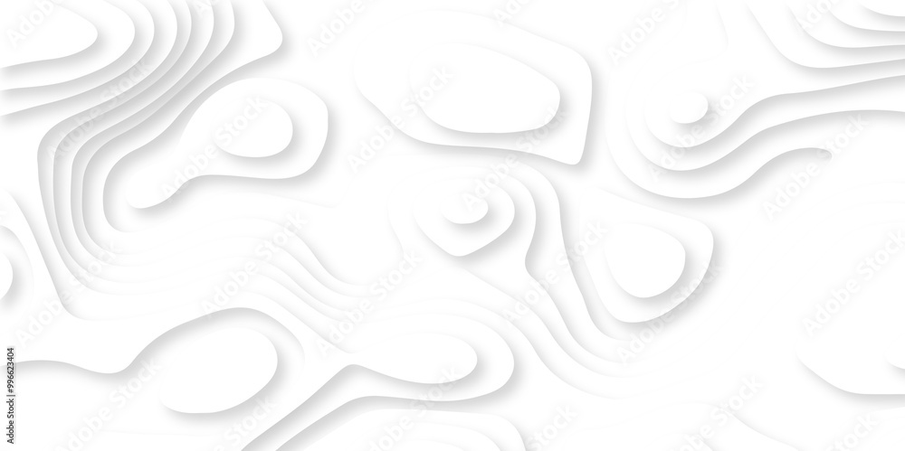 White papercut abstract realistic wavy layer background, geometric minimal topography map light element shadow. modern wallpaper texture and 3d realistic design use for banner flyers, posters. White papercut abstract realistic wavy layer background, geometric minimal topography map light element shadow. modern wallpaper texture and 3d realistic design use for banner flyers, posters.