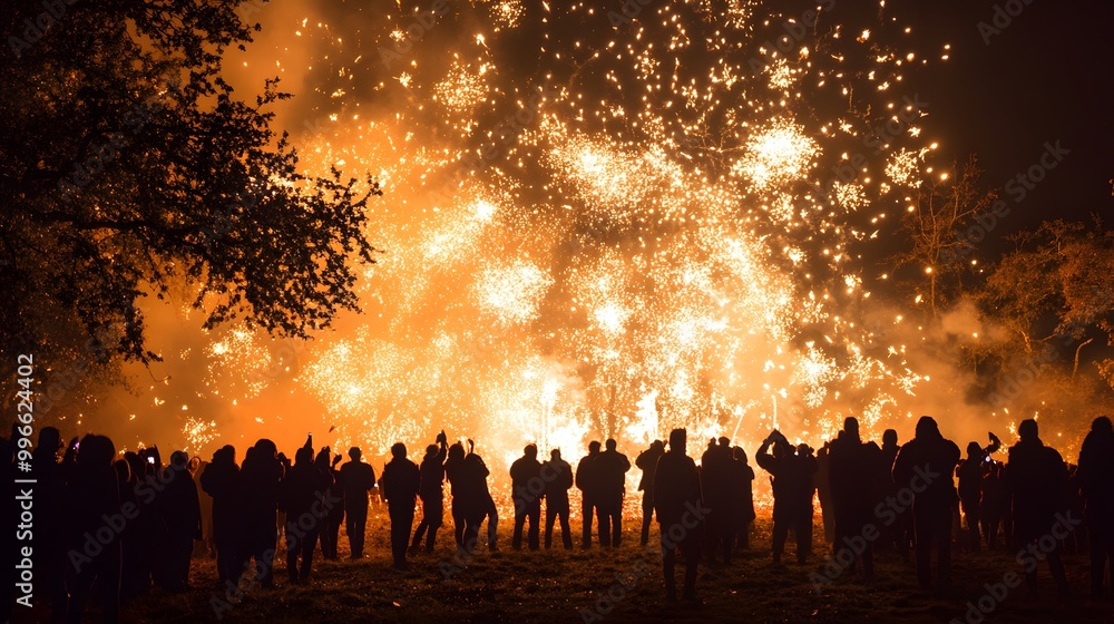Fototapeta premium Commemorative Date, Guy Fawkes Night, Abstract Image, Texture, Pattern Background, Wallpaper, Cover and Screen for Smartphone, PC, Laptop, 9:16 and 16:9 Format