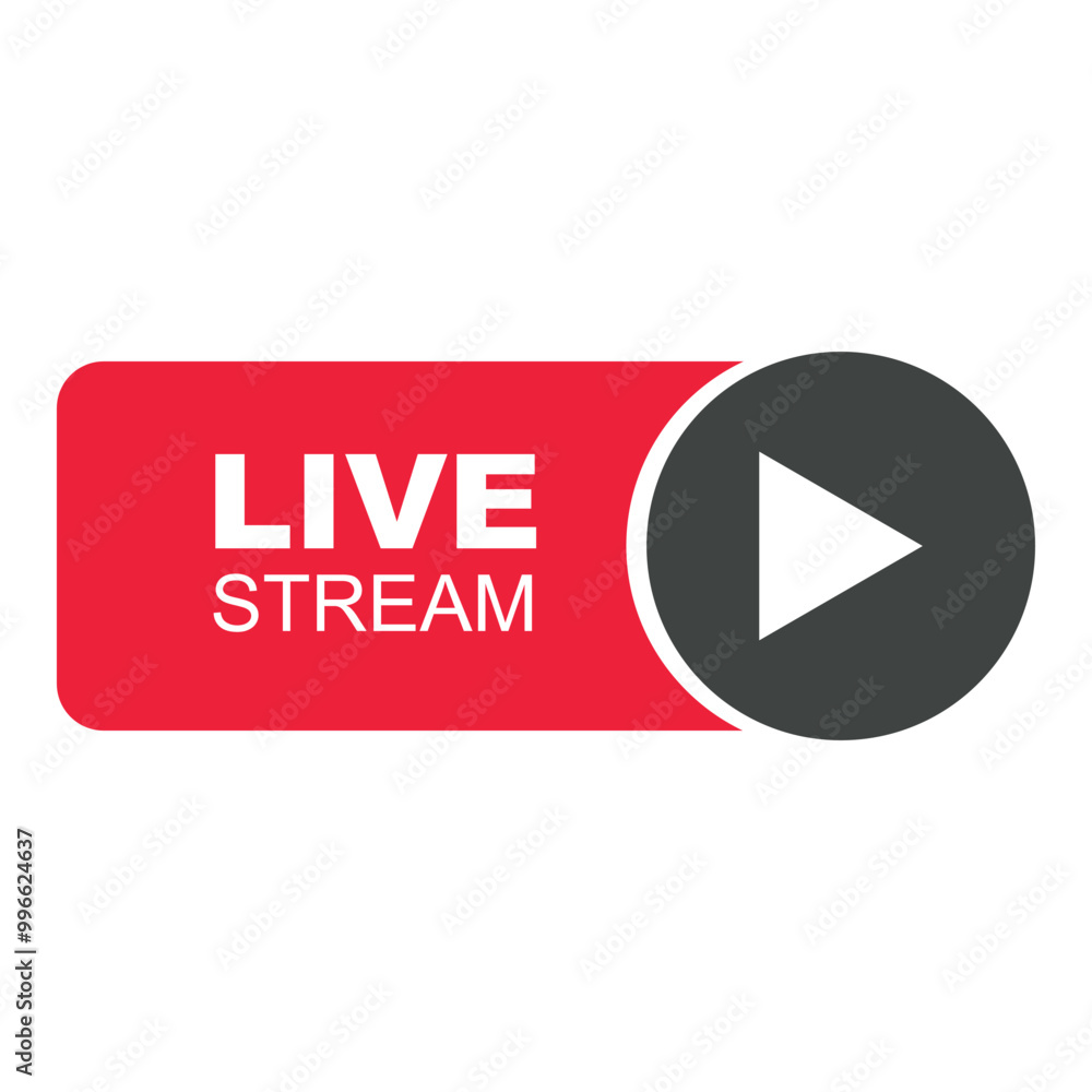 Flat Style Live Streaming Button | Royalty-Free Vector Graphics Flat Style Live Streaming Button | Royalty-Free Vector Graphics