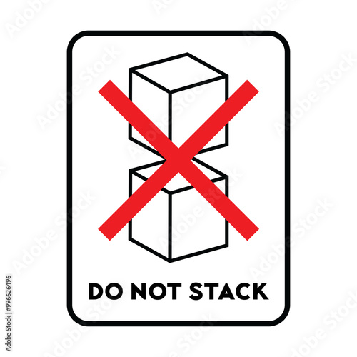 Do Not Stack Packages during Shipping and Delivery Warning Sticker Label
