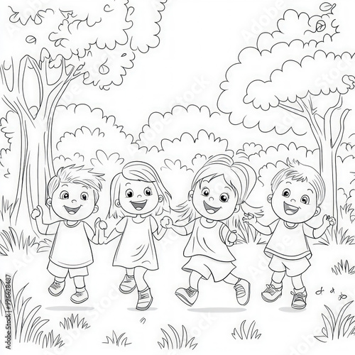 A group of children playing...