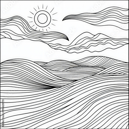 A landscape with rolling hi...