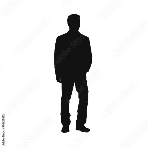 Happy Person Standing Silhouette Vector Illustration Transparent Background