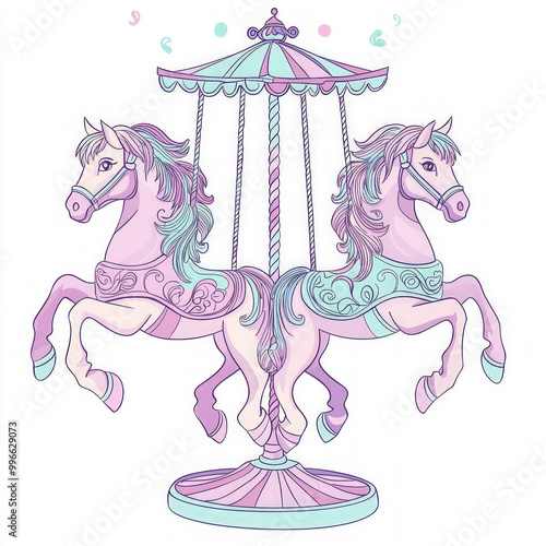 A magical carousel with col...