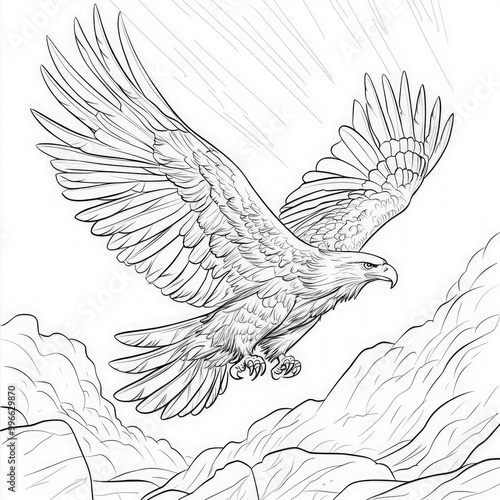 A majestic eagle soaring in...