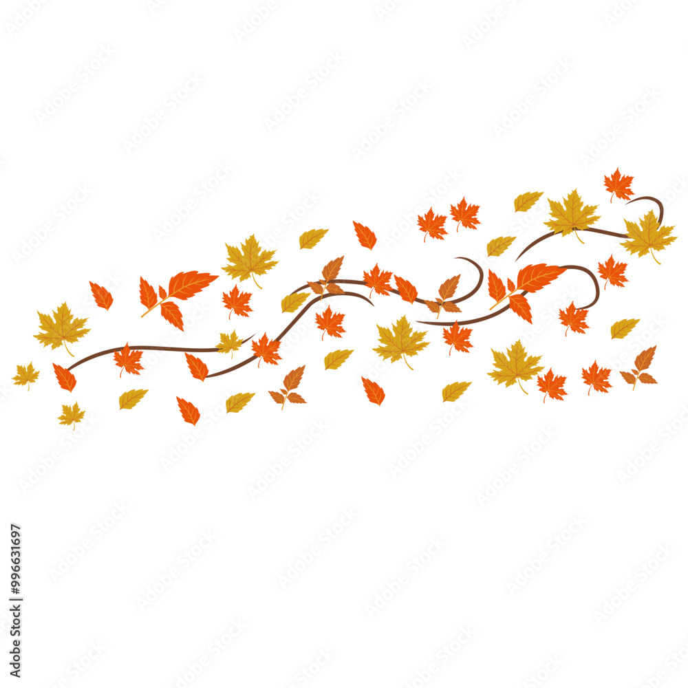 Vector Wind Blowing Autumn Vector Wind Blowing Autumn